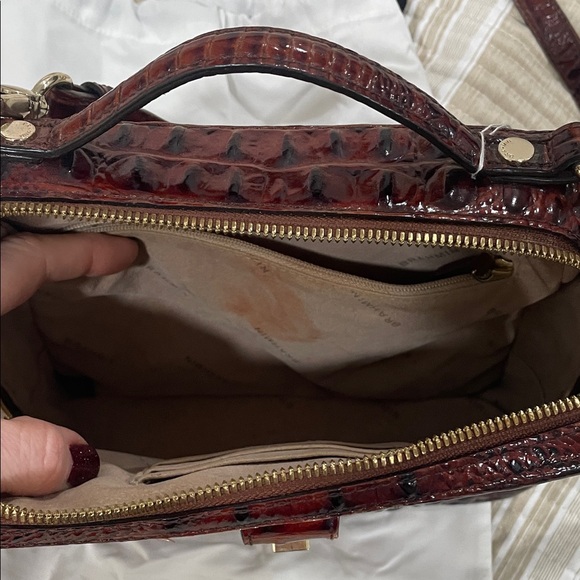 Brahmin Evie Melbourne Croc-Embossed Crossbody Bag Top Handle Satchel - Picture 12 of 16